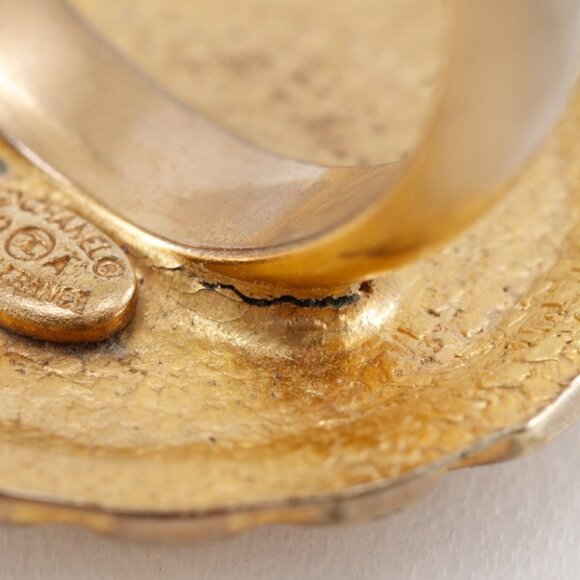 CHANEL Flower motif Ring Free size Plated Gold #6.6(US Size) flour 4.5g Women - Picture 8 of 9